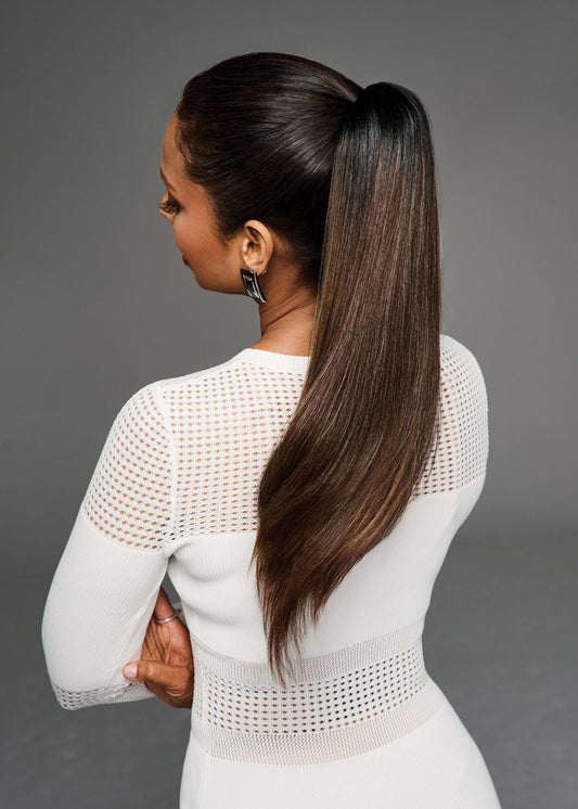 21 inch Straight Claw Clip Pony by Kim Kimble in MC8-29SS Chocolate Toffee