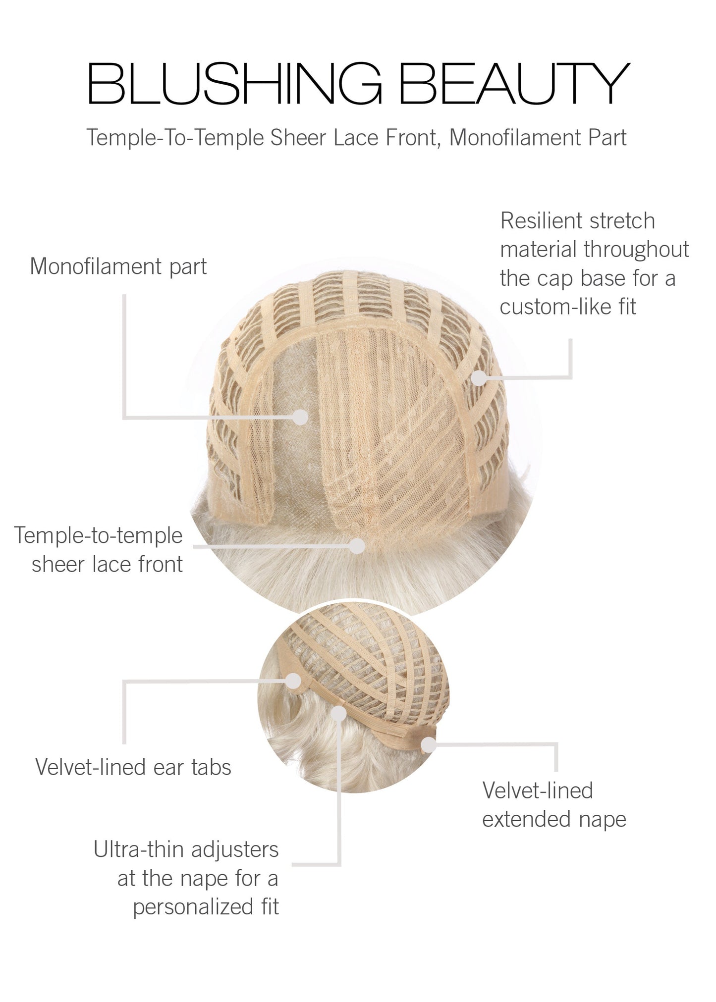 Blushing Beauty Gabor lace front mono part cap construction