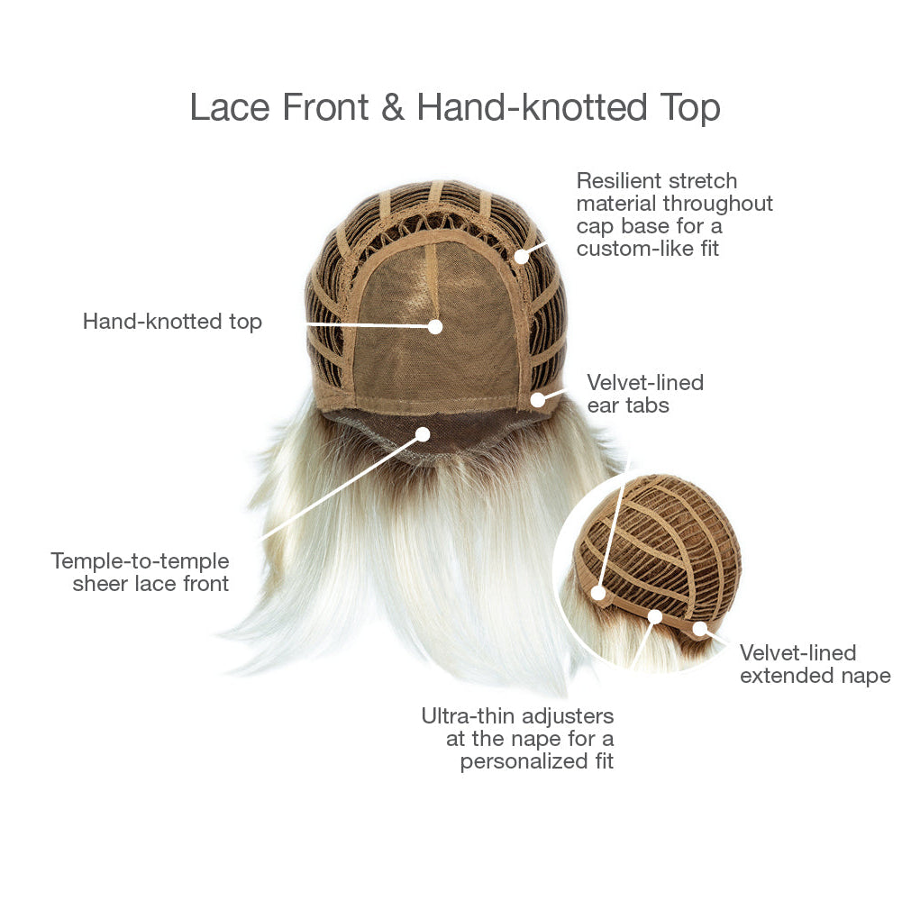 Epic wig by Gabor Lace Front Hand-Tied Top in GL23-101SS Sunkissed Beige
