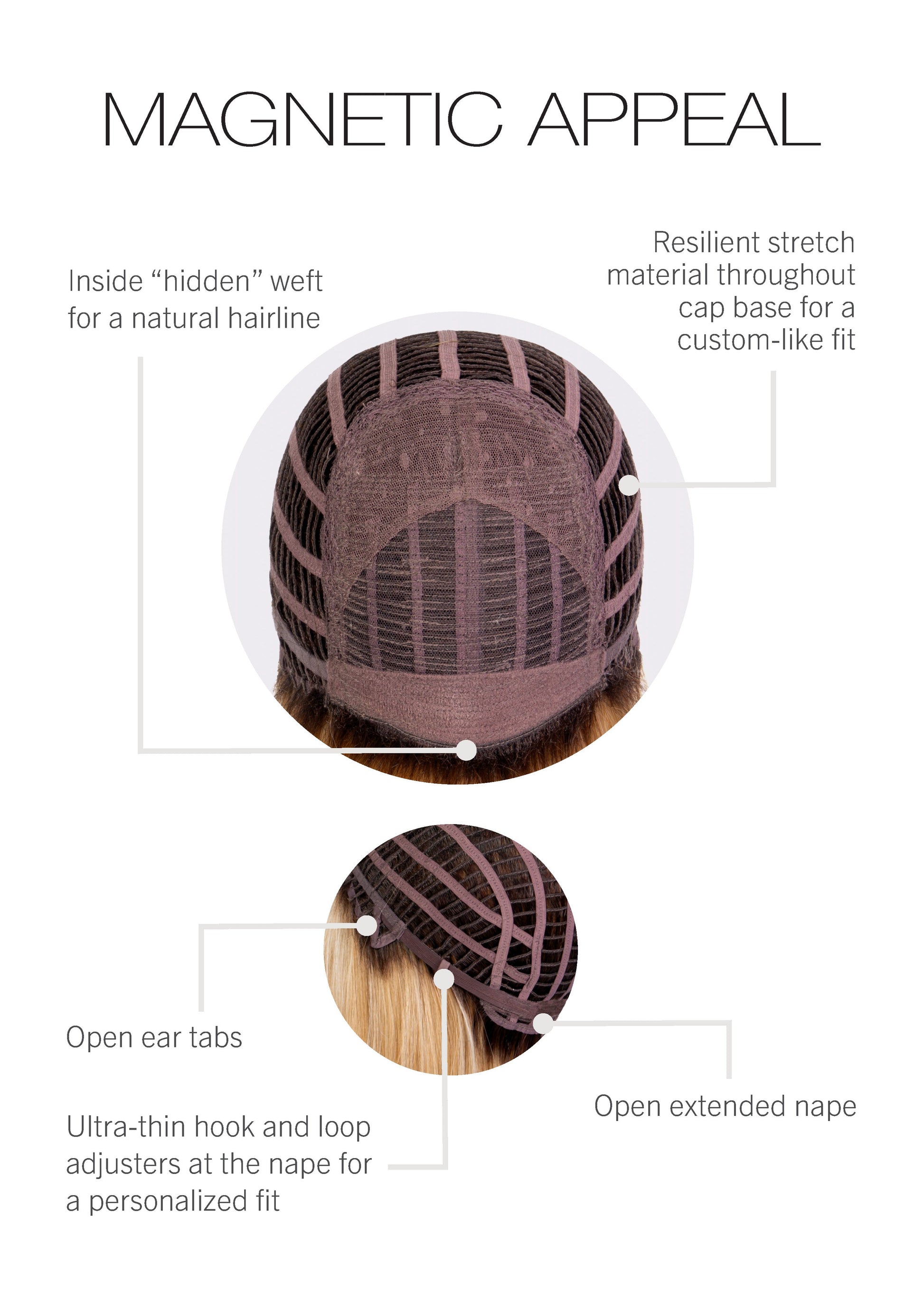 Magnetic Appeal Gabor Essentials heat friendly SS Light Blonde wig cap construction