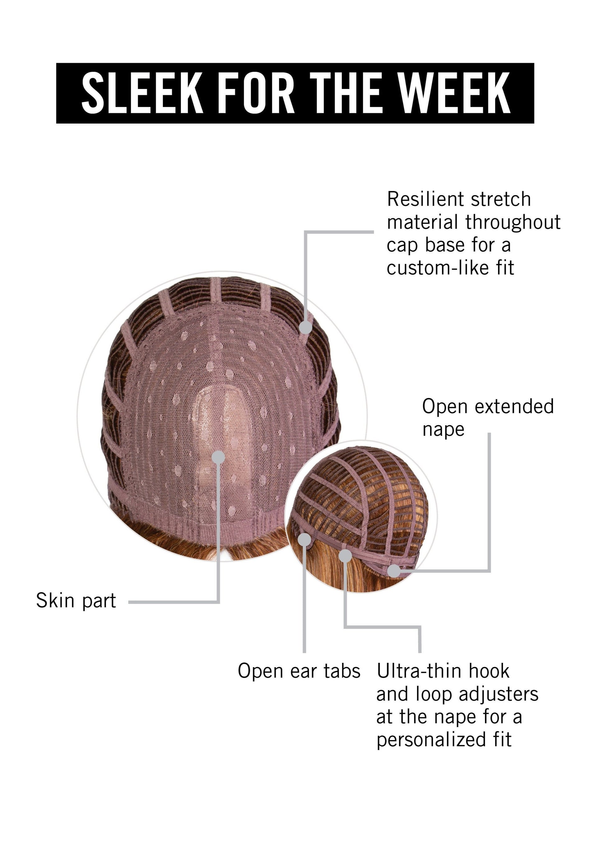 Sleek For The Week wig by Hairdo inside cap construction