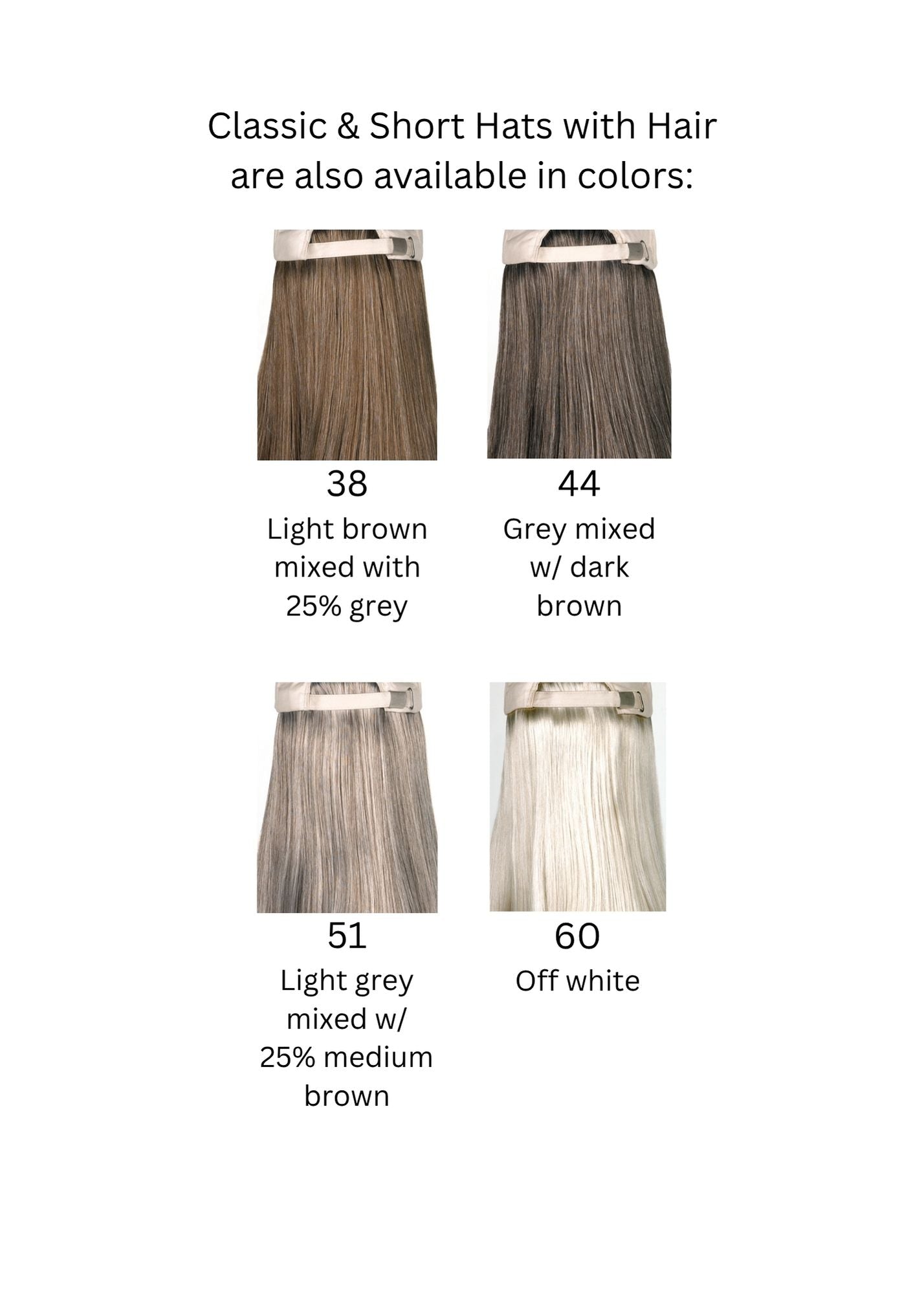 Henry Margu Hat with Hair colors & descriptions grays/greys