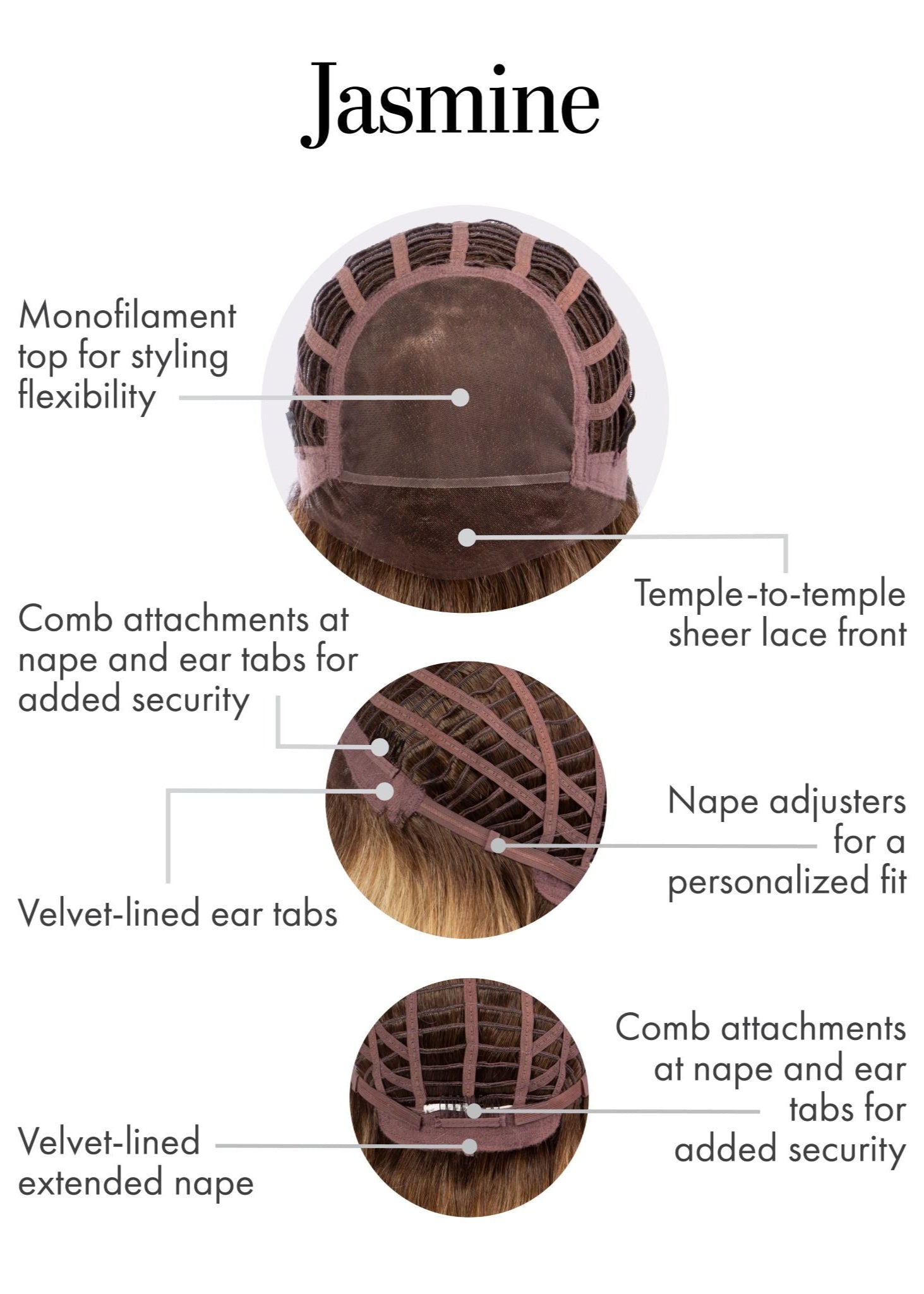 Jasmine wig Kim Kimble inside cap construction