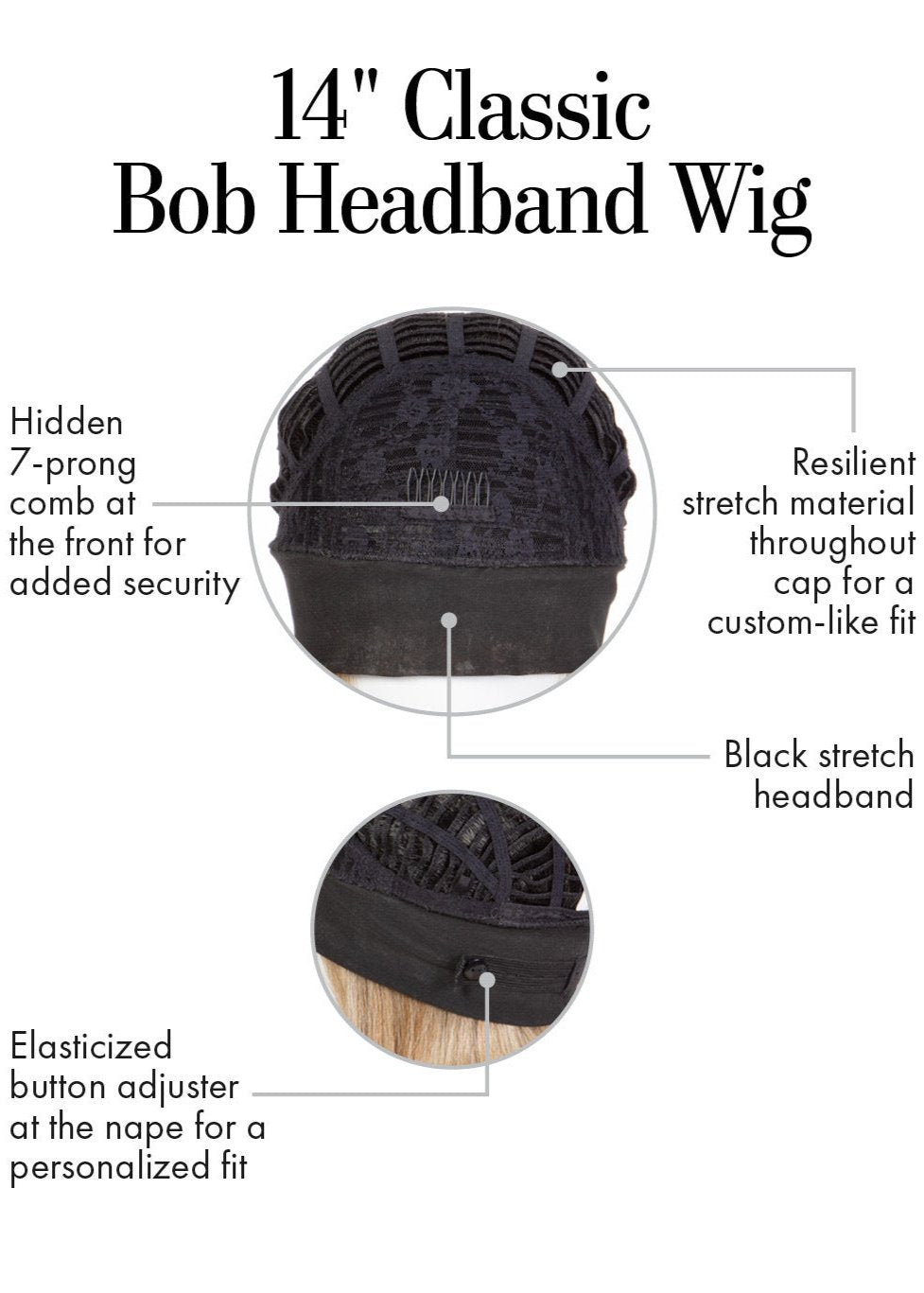CLASSIC BOB HEADBAND WIG - 14"