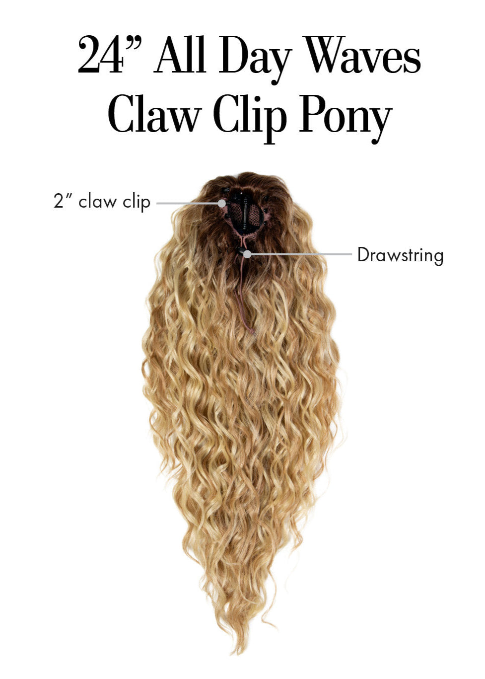 24 inch All Day Waves Claw Clip Pony by Kim Kimble