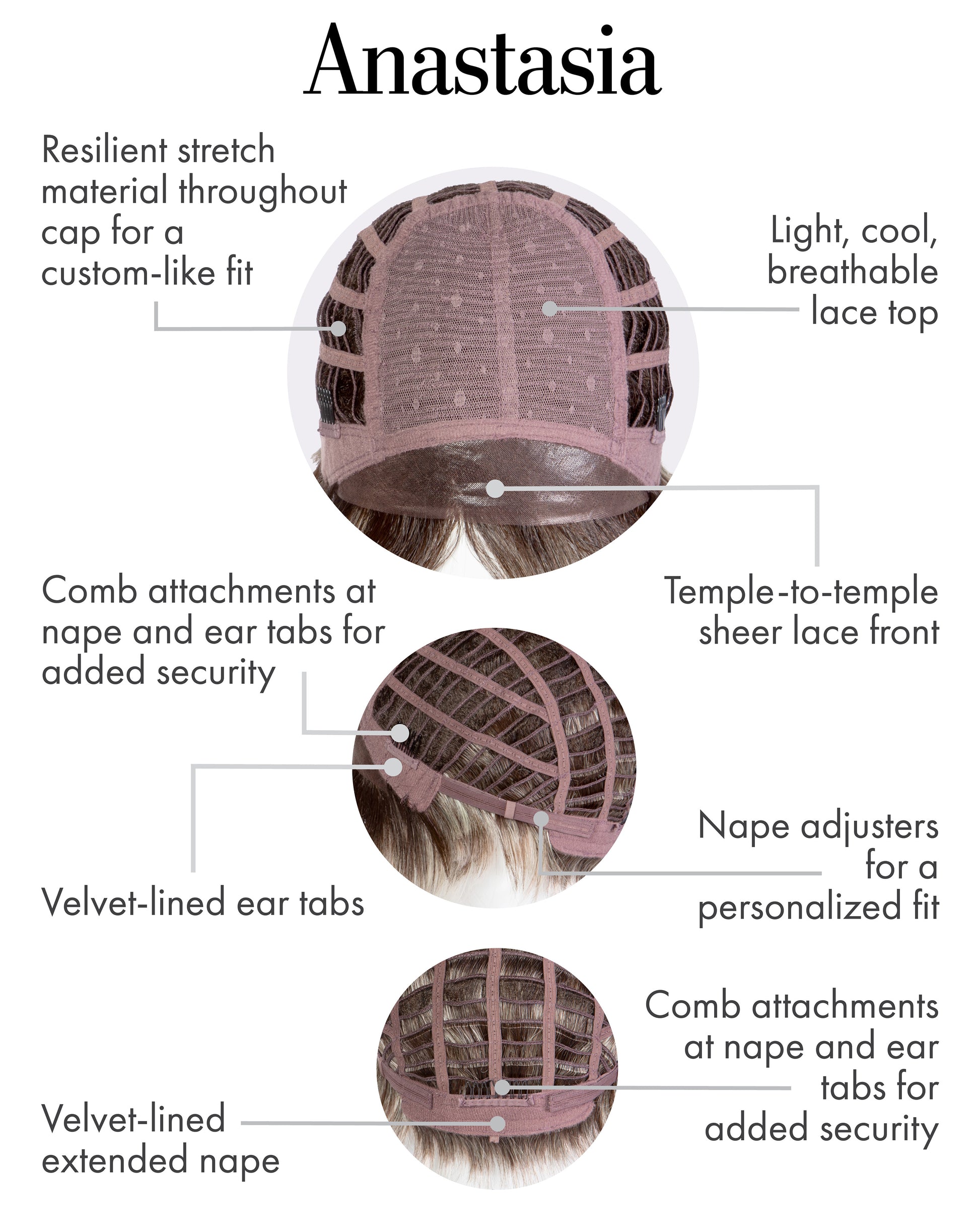 Anastasia wig Kim Kimble inside cap construction