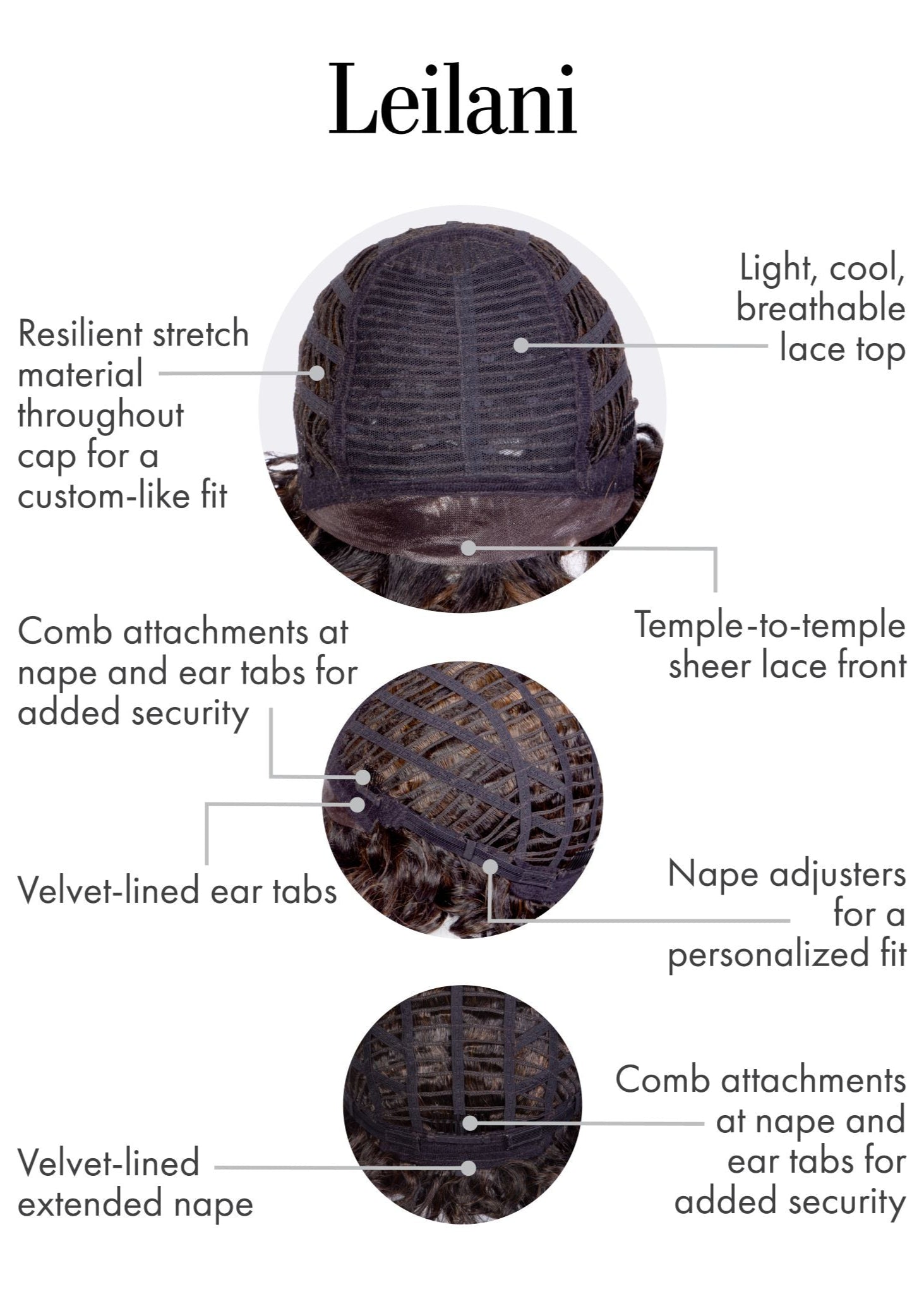 Leilani wig Kim Kimble inside cap construction