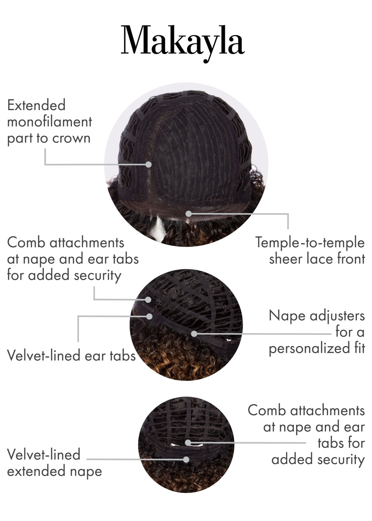 Makayla wig Kim Kimble inside cap construction