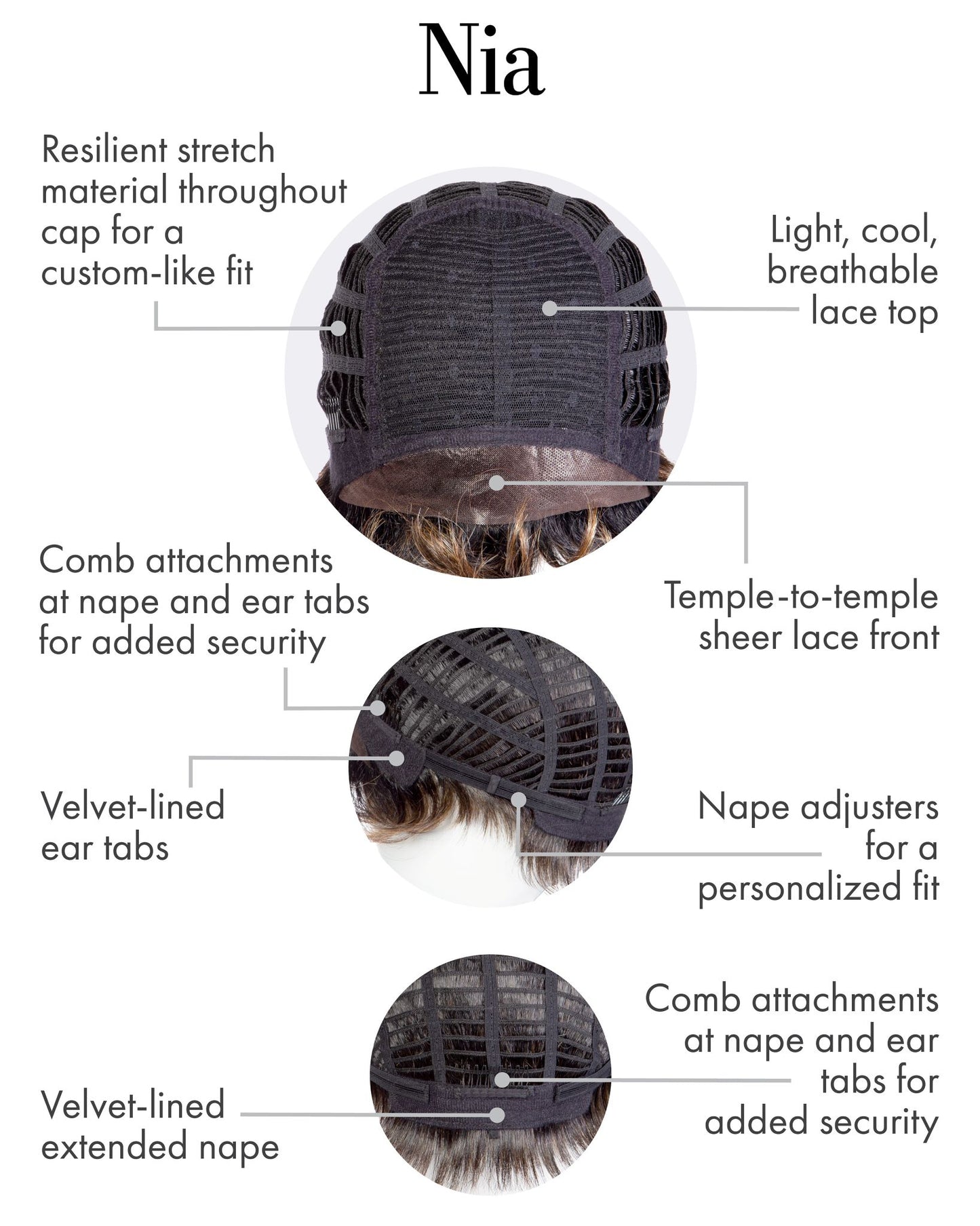 Nia wig Kim Kimble inside cap construction