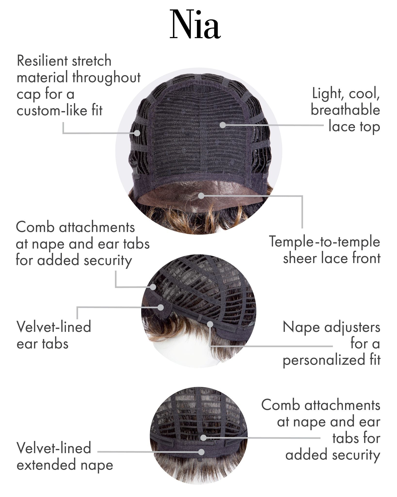 Nia wig Kim Kimble inside cap construction