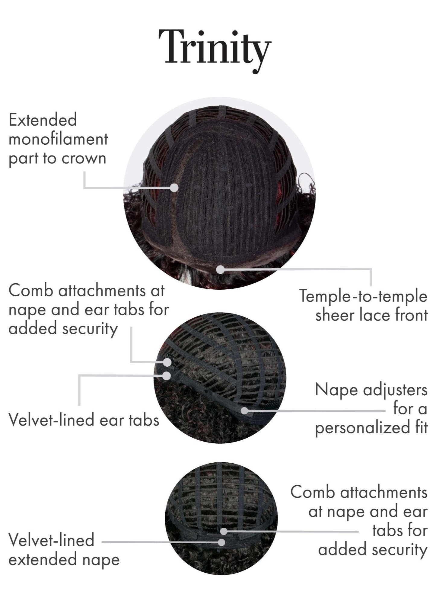 Trinity wig Kim Kimble inside cap construction