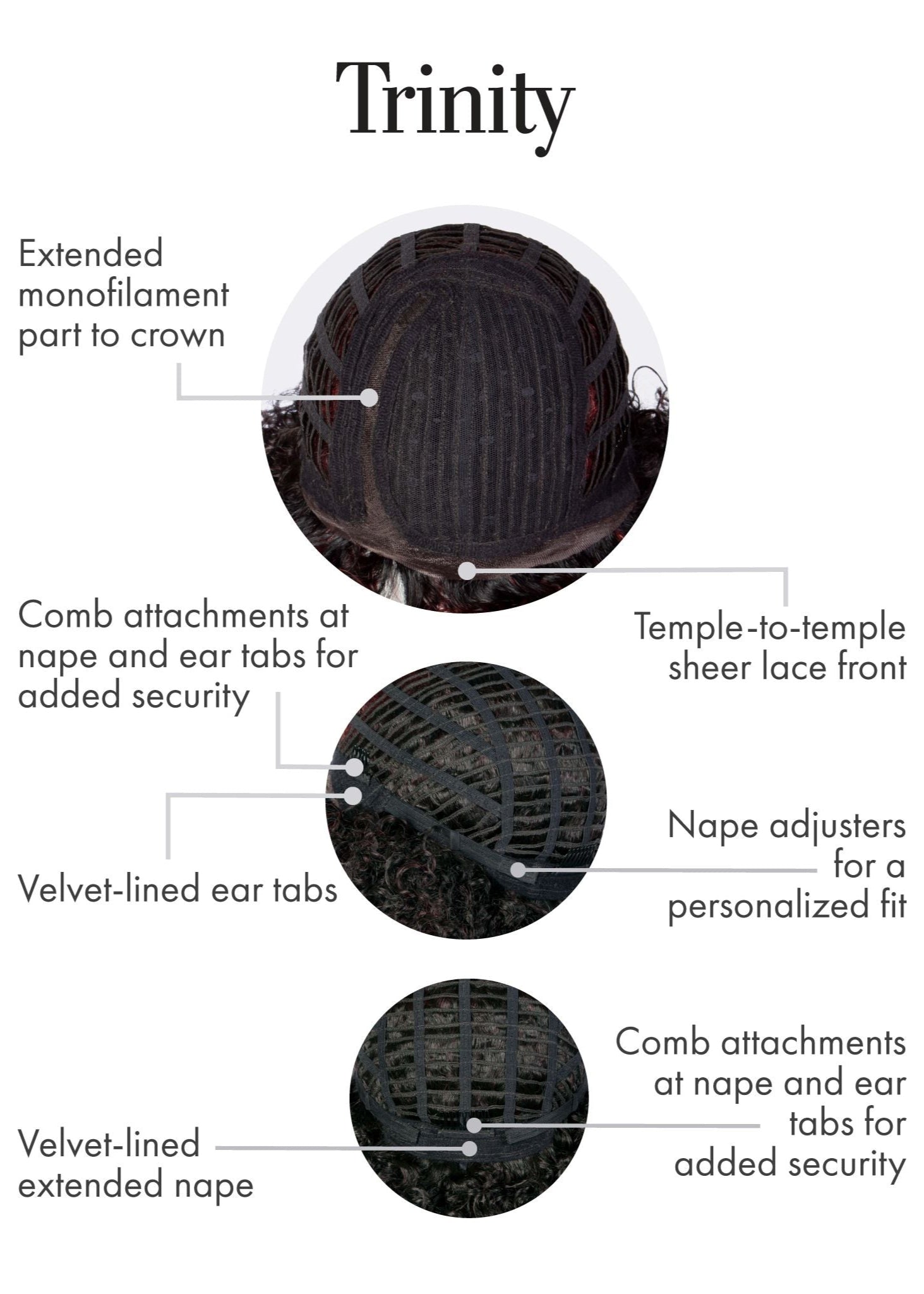 Trinity wig Kim Kimble inside cap construction