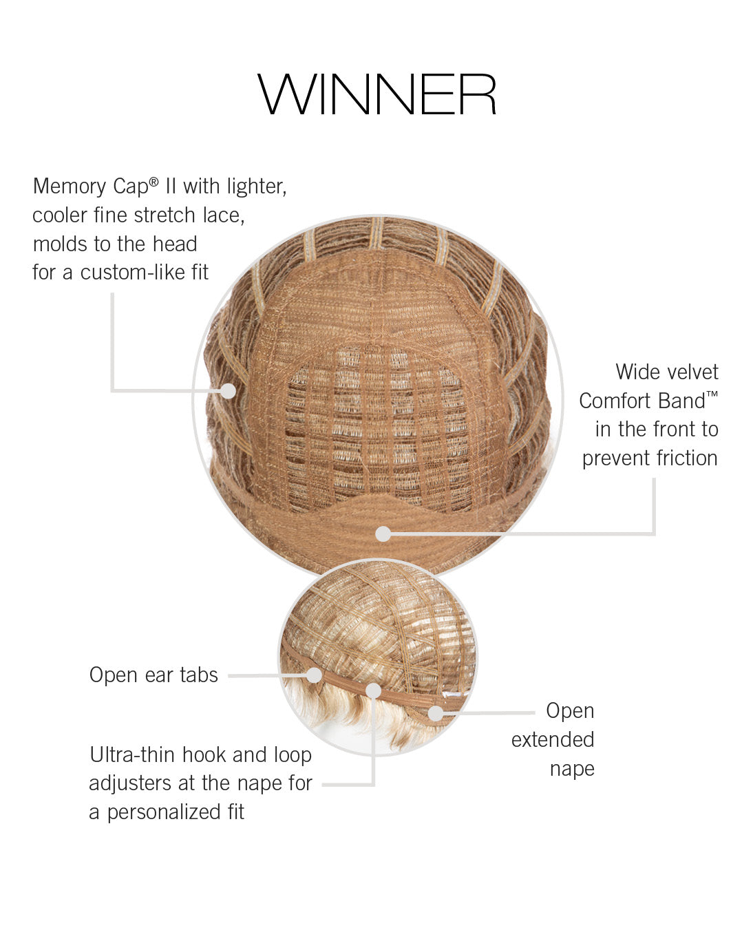 Winner by Raquel Welch inside cap construction