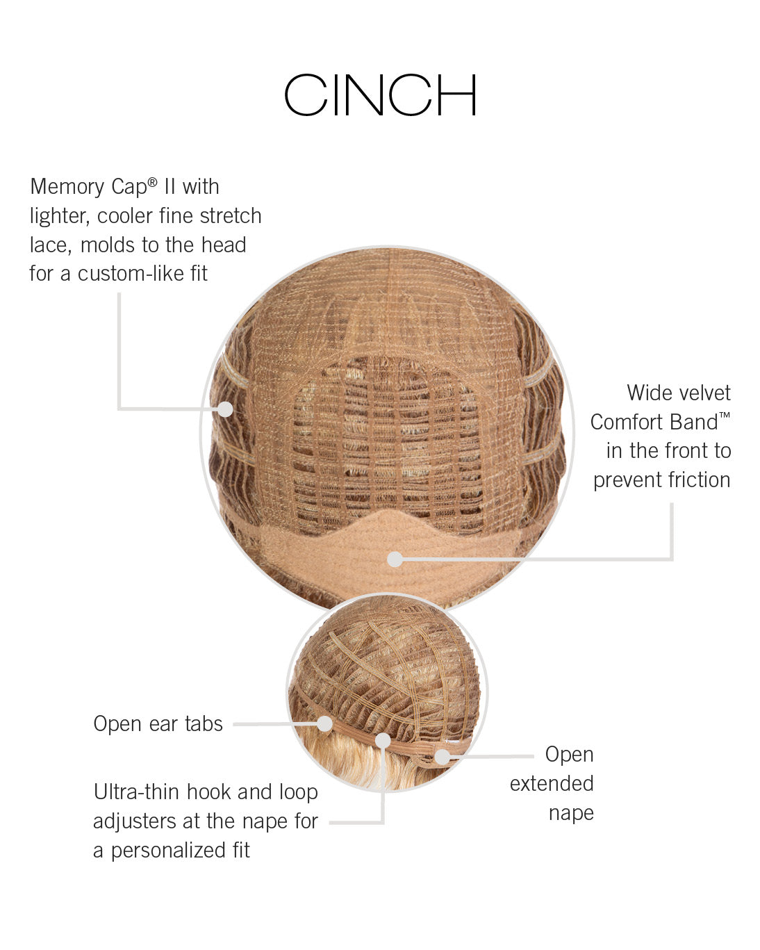 Cinch by Raquel Welch inside cap construction