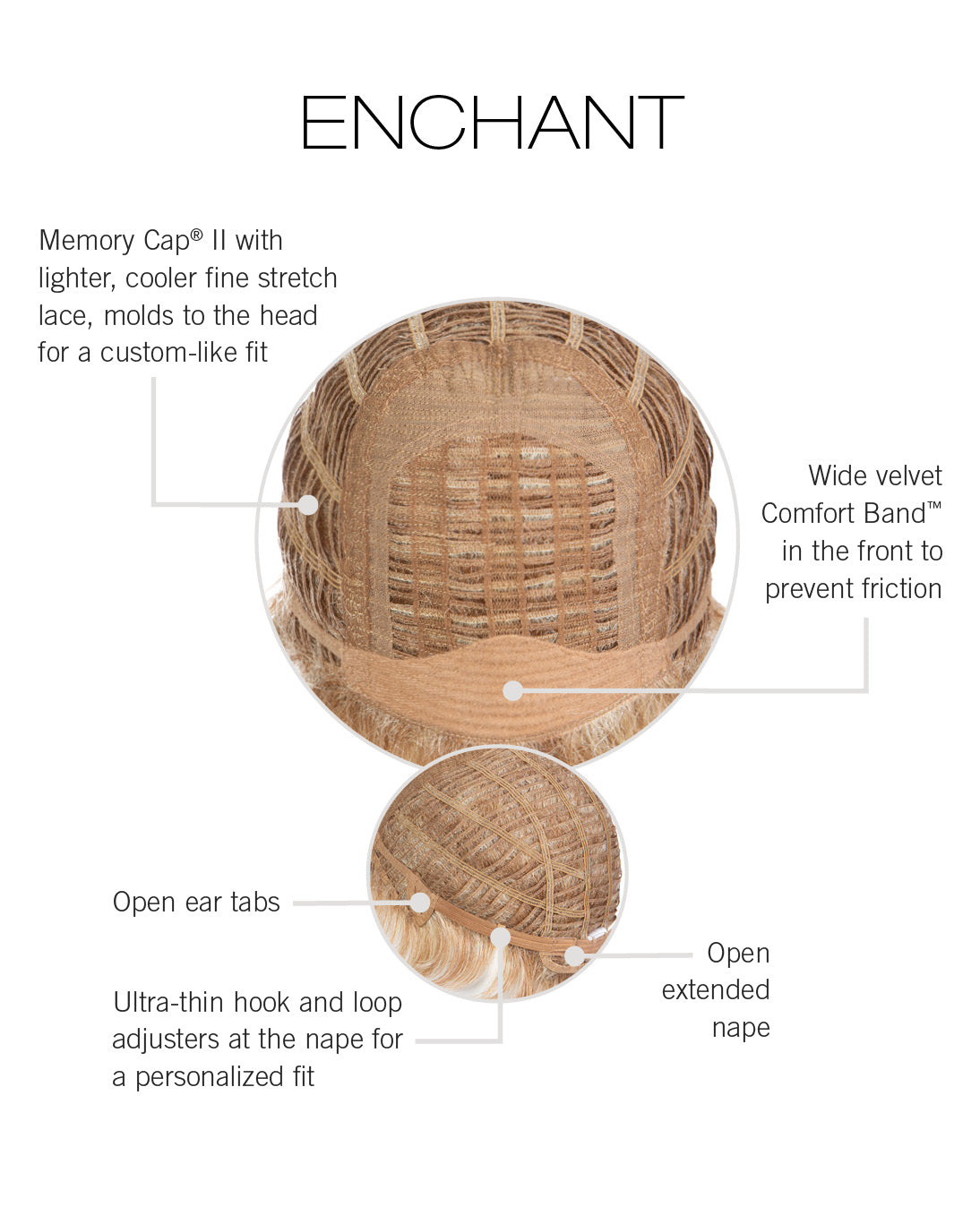 Enchant by Raquel Welch inside cap construction