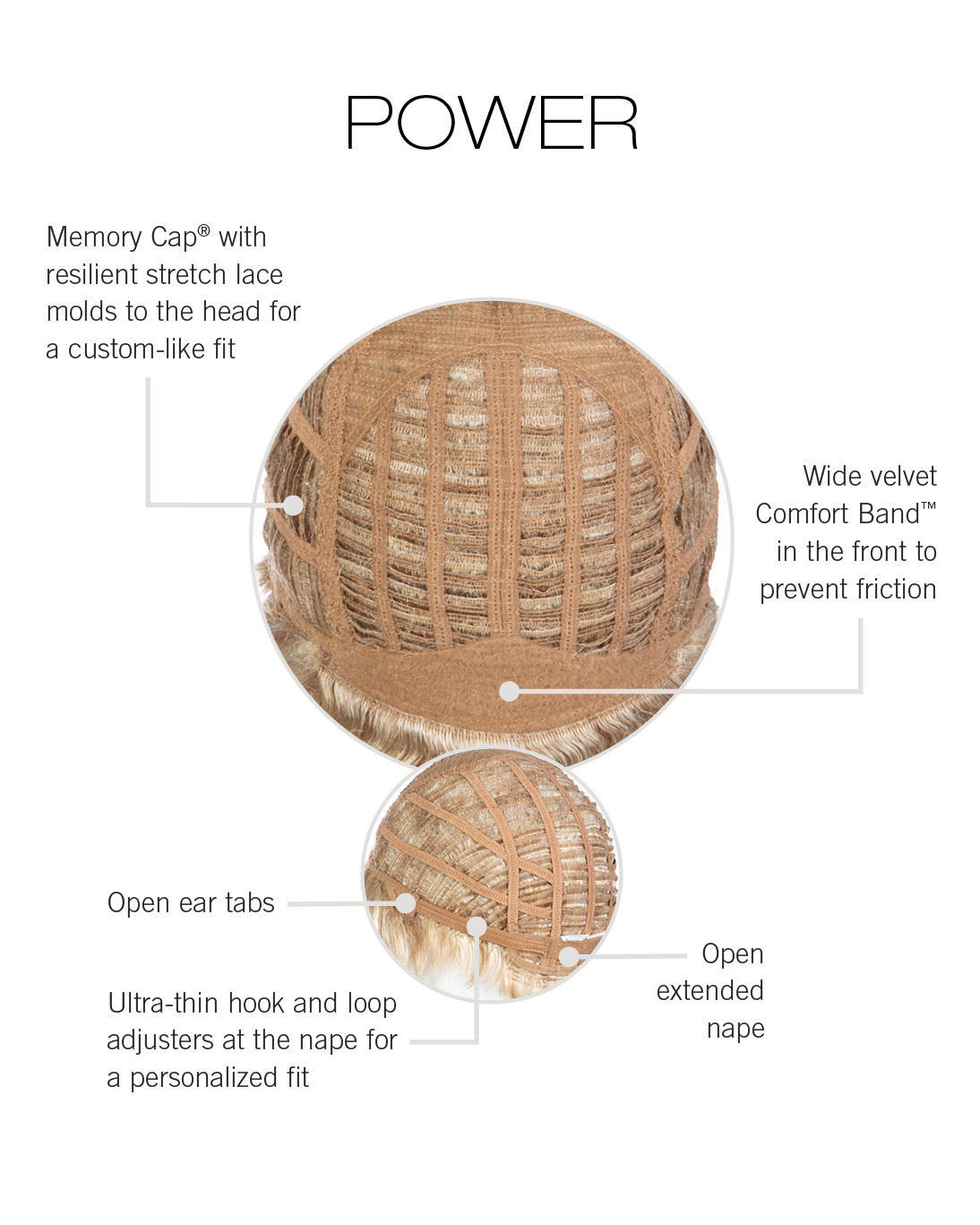 Power by Raquel Welch inside cap construction