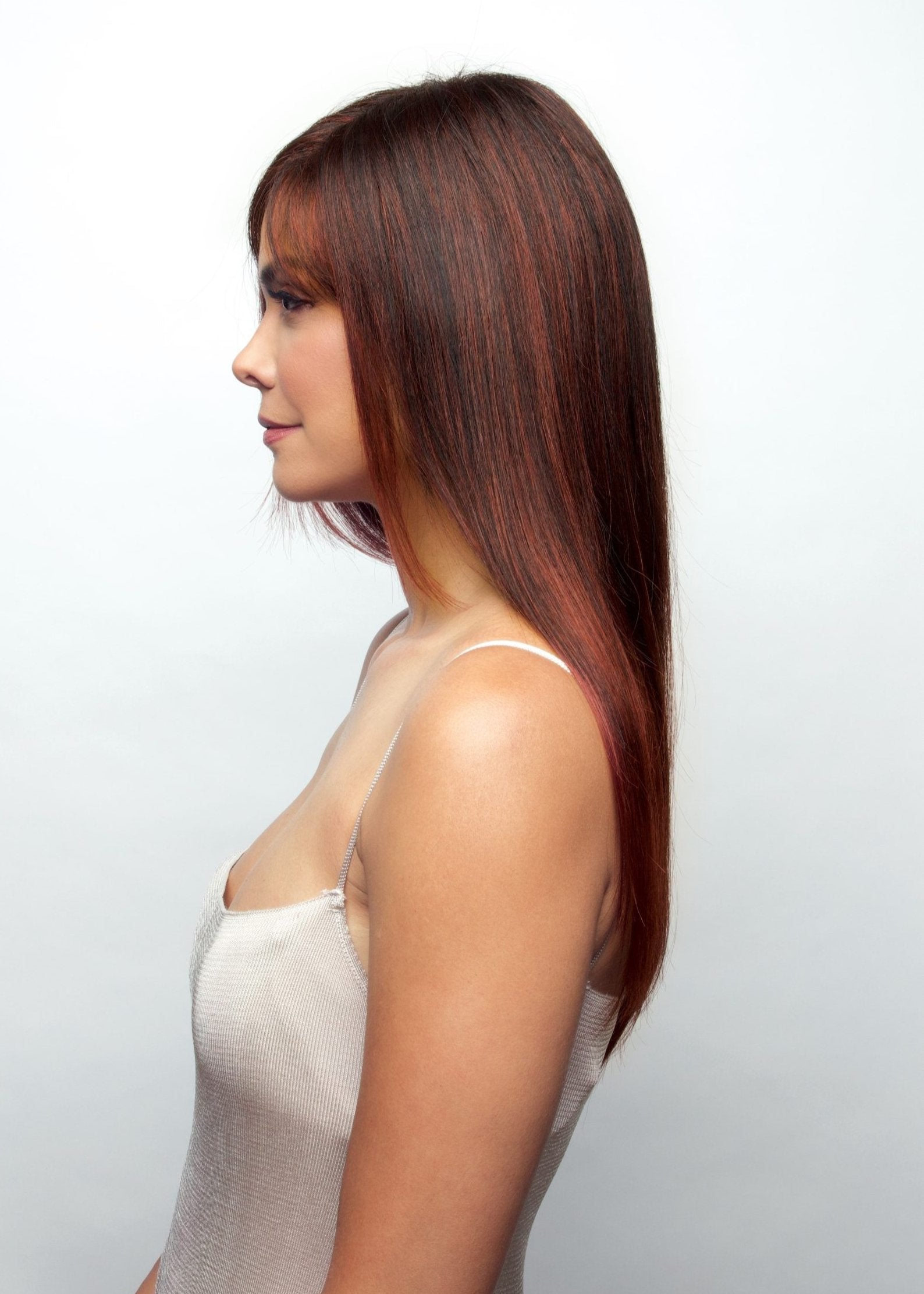 Robin wig by Noriko Burgundy Rosa