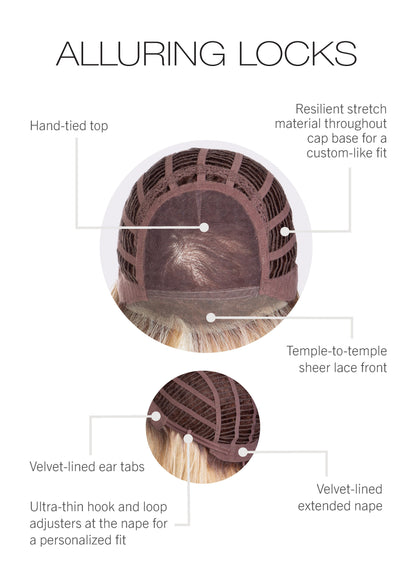 Alluring Locks by Gabor inside cap construction, hand tied, lace front