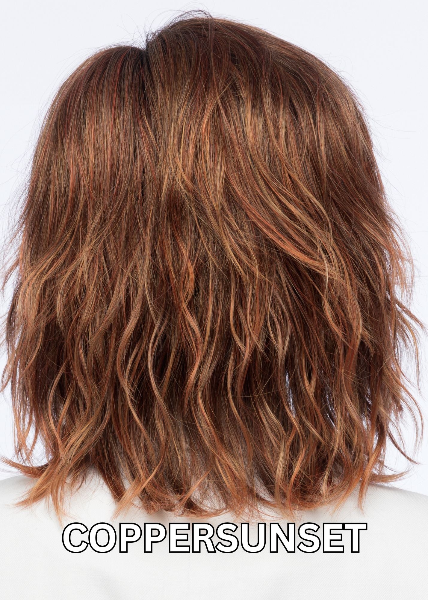 CopperSunset by Estetica Chestnut Brown with Vibrant Copper Red Highlights / Subtle Auburn Tipped Ends