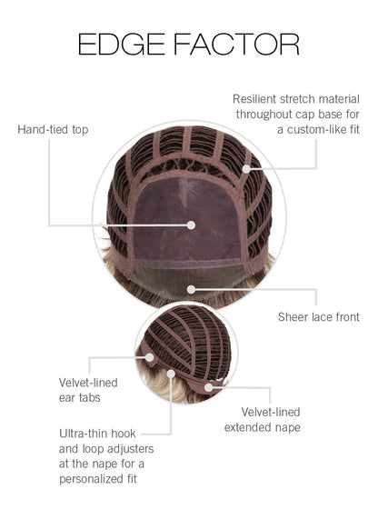 Edge Factor by Gabor inside cap construction - lace front hand-tied top