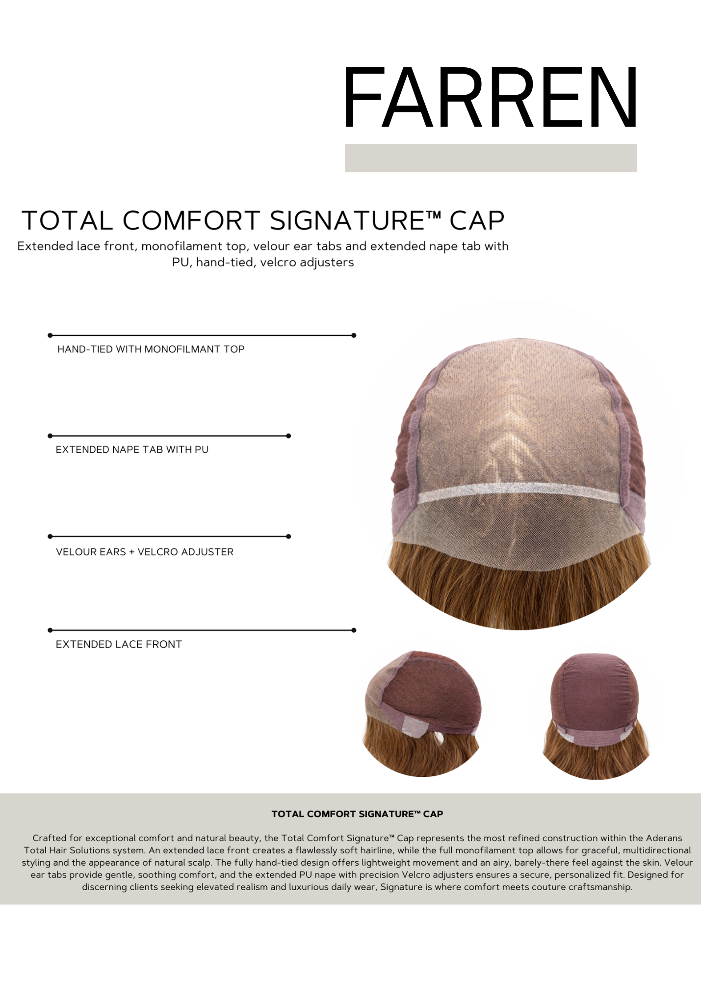 Farren by Amore inside cap construction