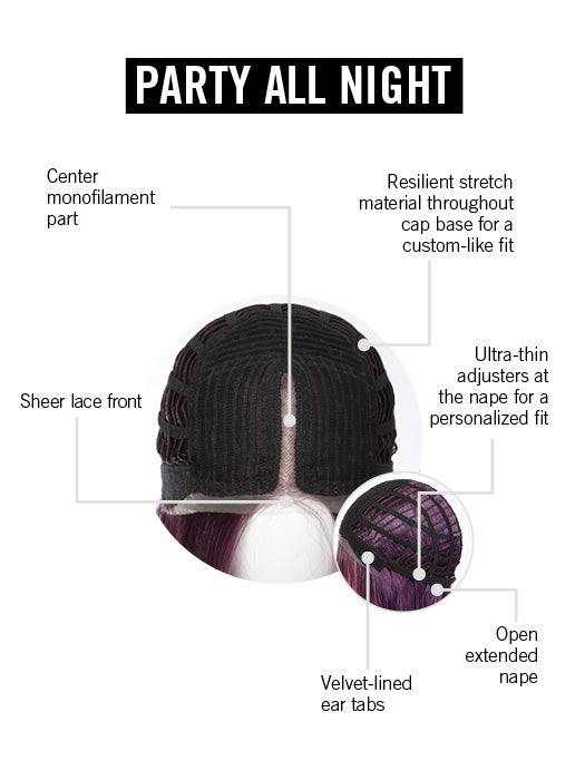 Party All Night wig by Hairdo inside cap construction