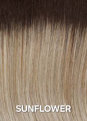 SUNFLOWER light ash blonde w platinum blonde highlights and medium brown roots