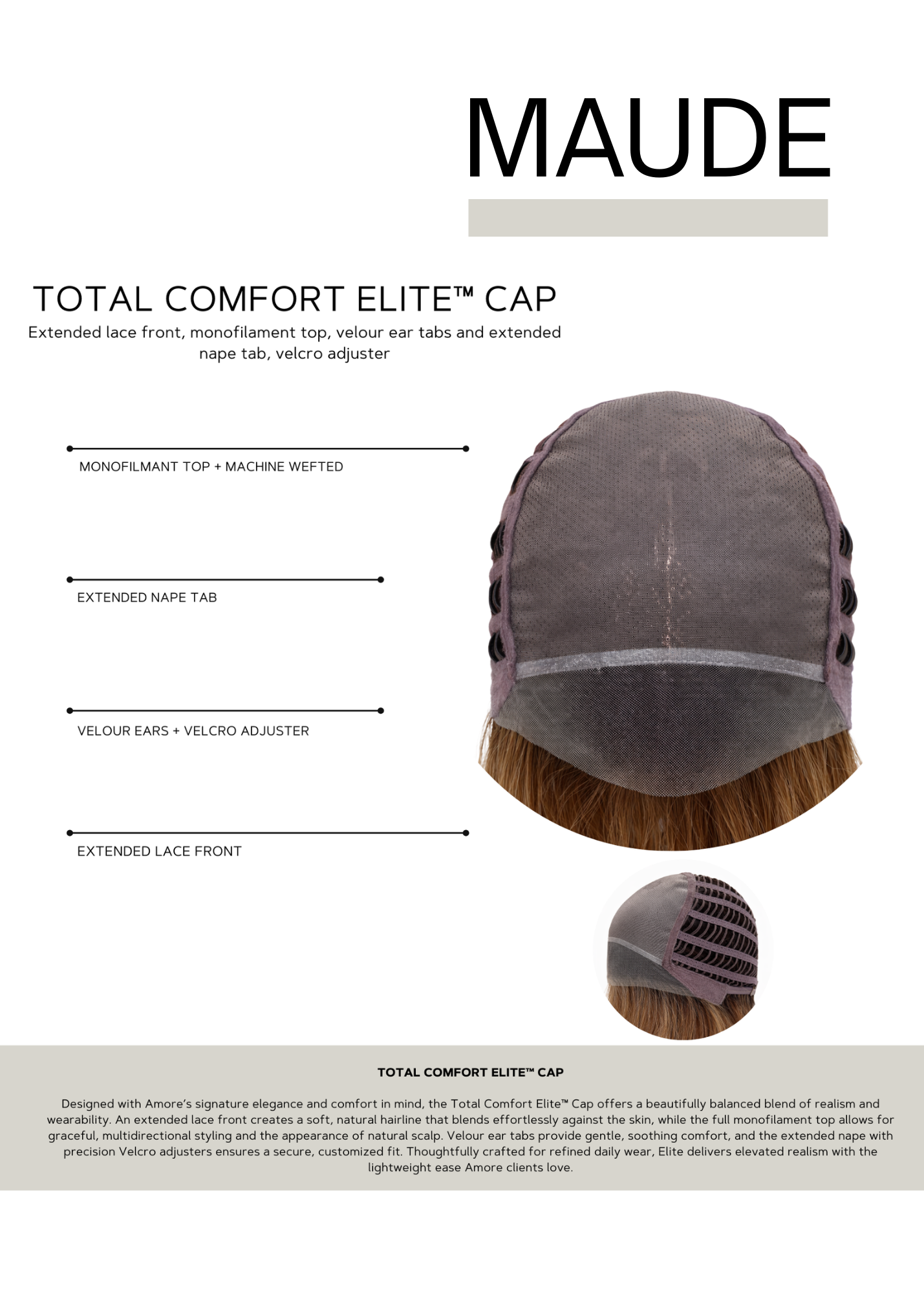 Maude by Amore cap construction