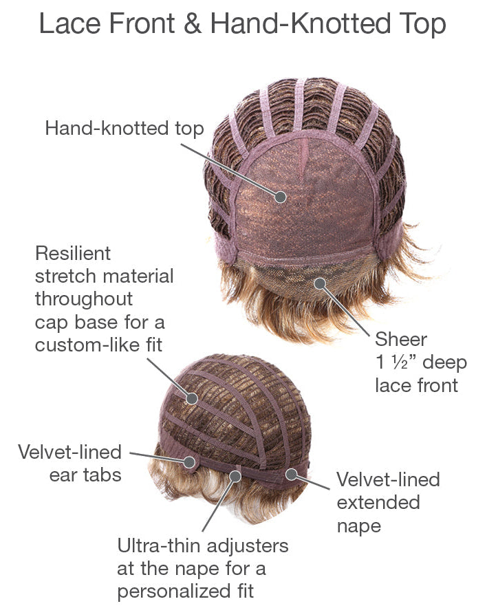 Pinnacle wig by Gabor inside cap construction