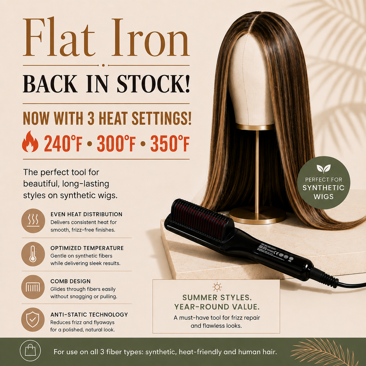 RENÉ OF PARIS FLAT IRON - Hot Tool - 3 settings