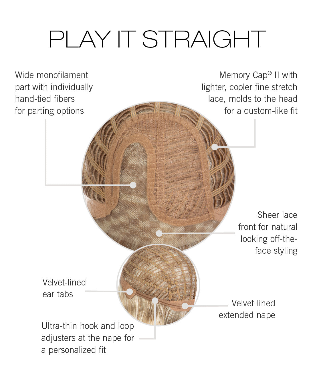Play It Straight wig Raquel Welch inside cap construction