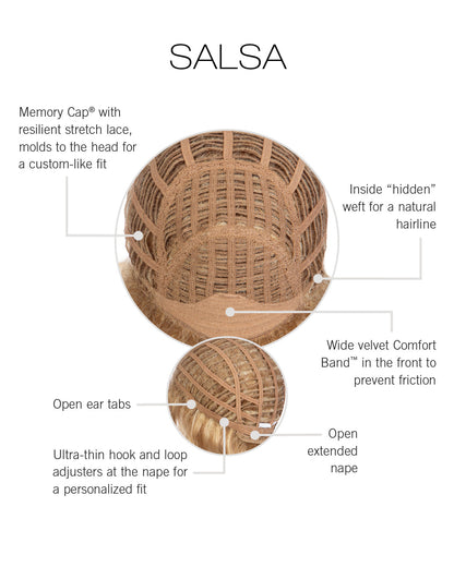 Salsa wig by Raquel Welch inside cap construction
