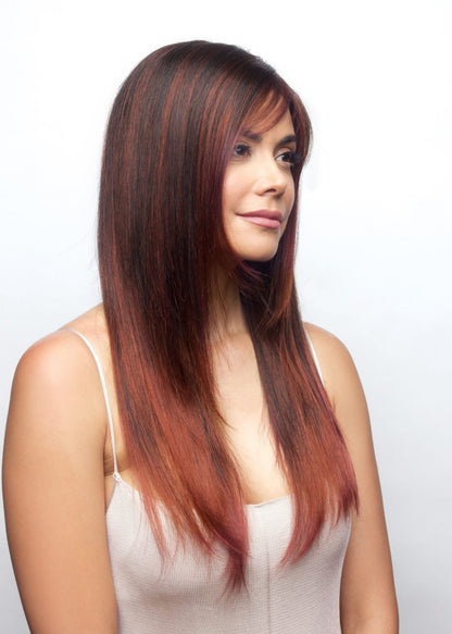 Robin wig by Noriko Burgundy Rosa