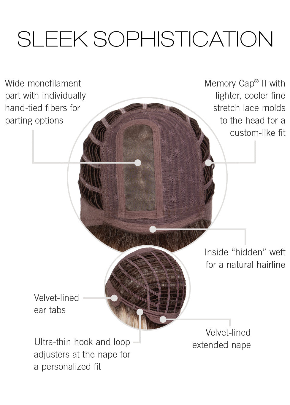 Sleek Sophistication by Raquel Welch inside cap construction