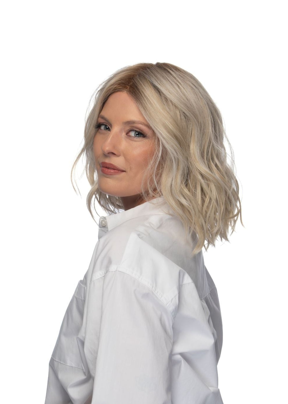 Somers by Estetica in SUNLITBLONDE, Lace Front, Lace Part