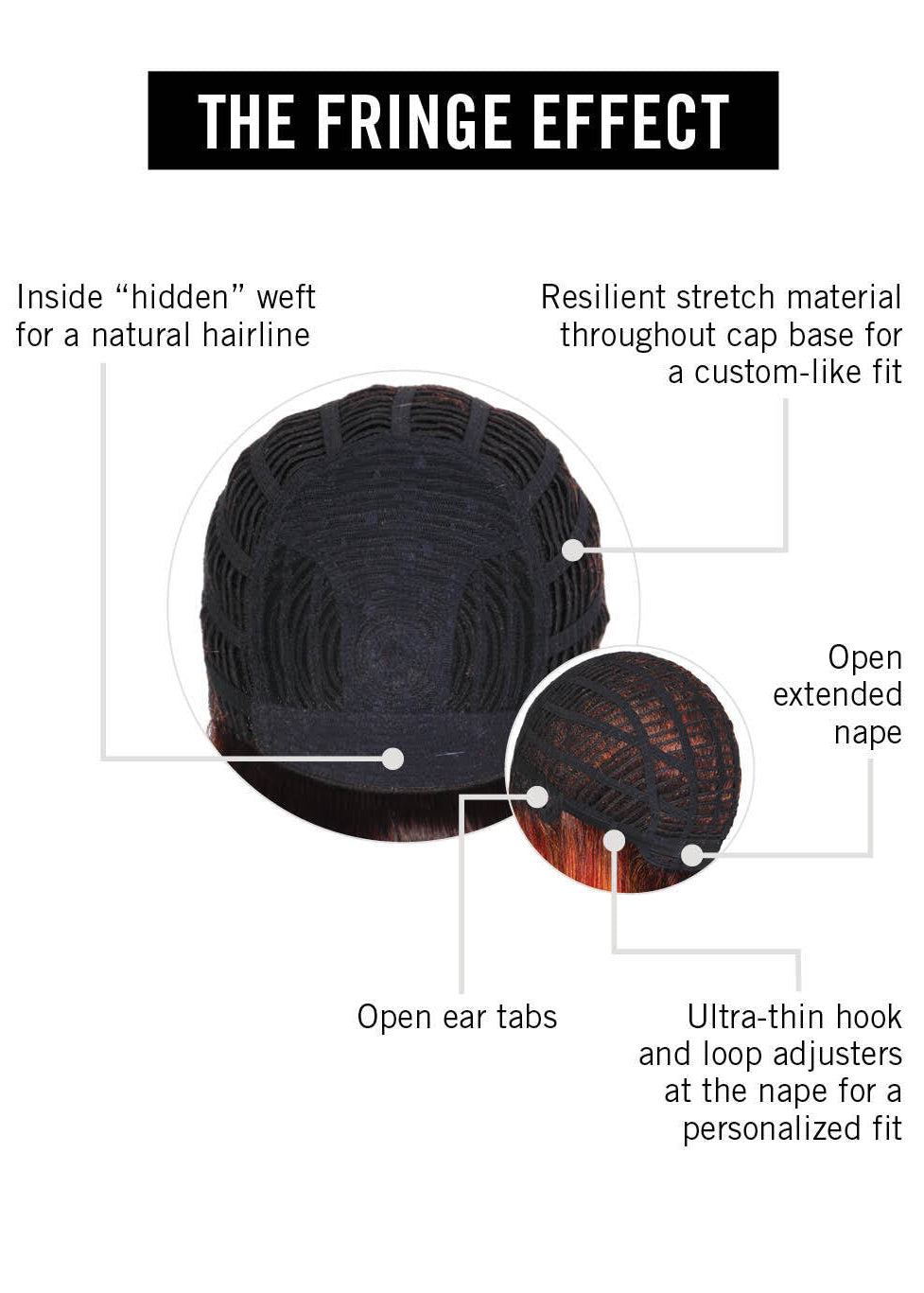 The Fringe Effect by Hairdo inside cap construction