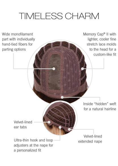 Timeless Charm by Raquel Welch inside cap construction